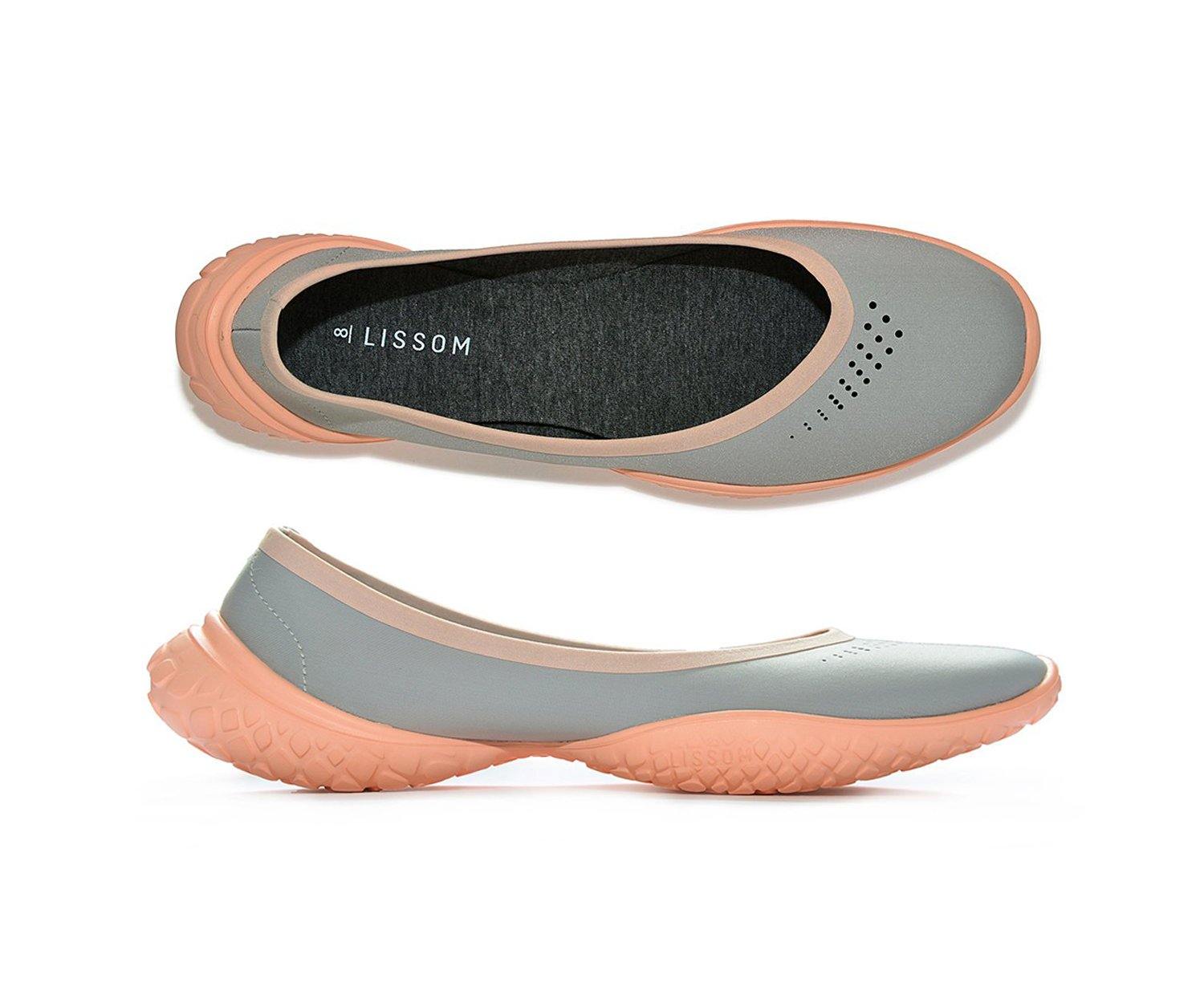 Fly-Knit Memory Foam Slip-on Ballerina Shoes - Coral
