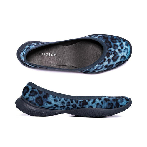 Flyte Blue Leopard Print with Navy Soles - LISSOM - comfortable womens shoes